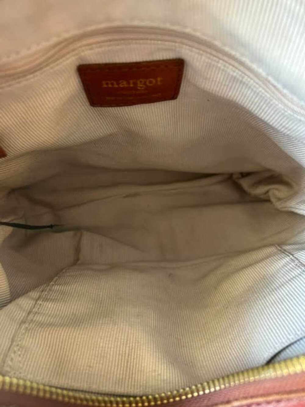 Margot New York Brandy Brown Leather Crossbody Hobo Bag - Picture 14 of 15